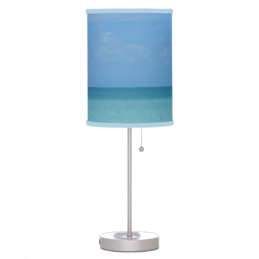 Caribbean Horizon Tropical Turquoise Blue Table Lamp (Left)
