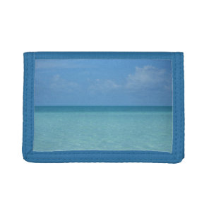 Caribbean Horizon Tropical Turquoise Blue Tri-fold Wallet