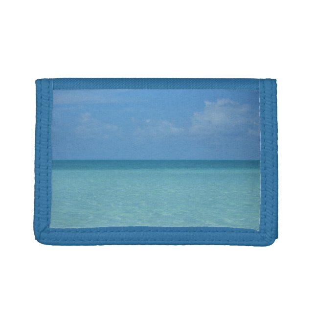 Caribbean Horizon Tropical Turquoise Blue Trifold Wallet (Front)