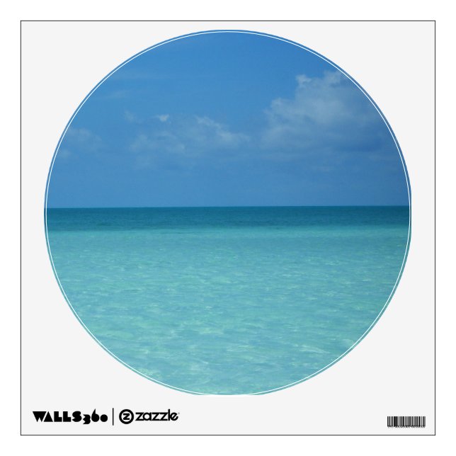 Caribbean Horizon Tropical Turquoise Blue Wall Decal (Front)