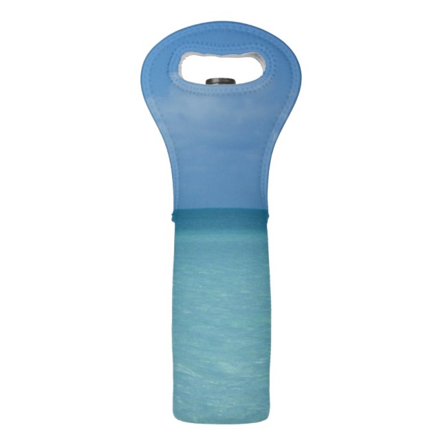 Caribbean Horizon Tropical Turquoise Blue Wine Bag (Front)