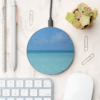 Caribbean Horizon Tropical Turquoise Blue Wireless Charger