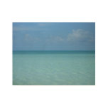 Caribbean Horizon Tropical Turquoise Blue Wood Poster