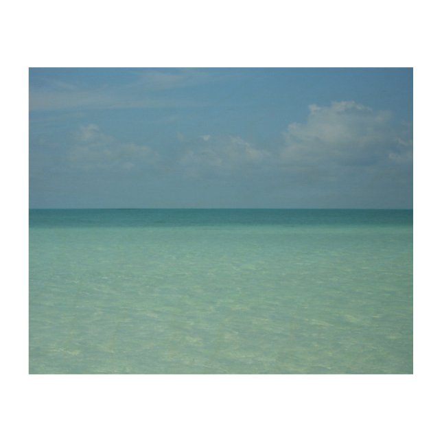 Caribbean Horizon Tropical Turquoise Blue Wood Wall Decor (Front)
