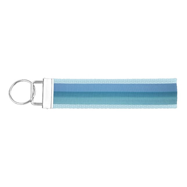 Caribbean Horizon Tropical Turquoise Blue Wrist Keychain (Keys on Left)