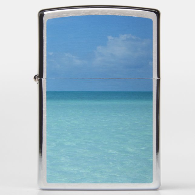 Caribbean Horizon Tropical Turquoise Blue Zippo Lighter (Front)