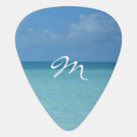 Caribbean Horizon Turquoise Blue Monogram Guitar Pick