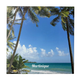 Caribbean Island, Martinique (labeled) Ceramic Tile