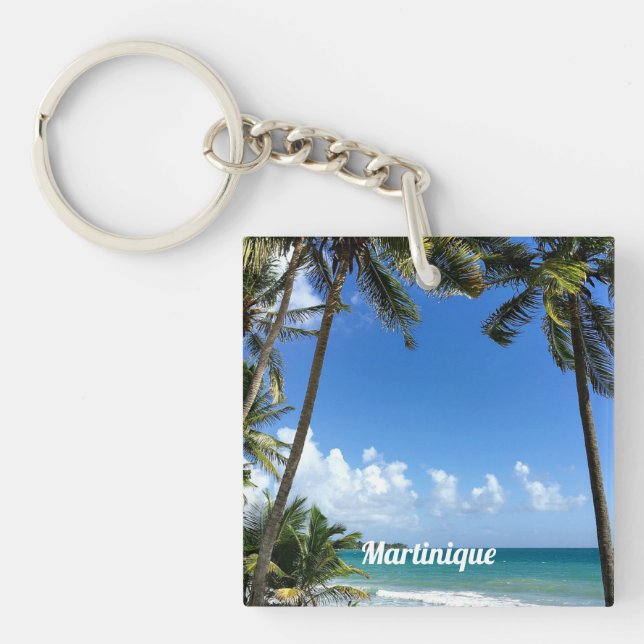 Caribbean Island, Martinique (labeled) Keychain (Front)