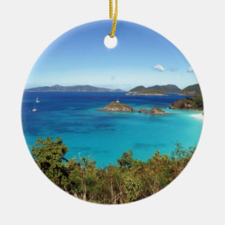 Caribbean Island Scene Ceramic Ornament