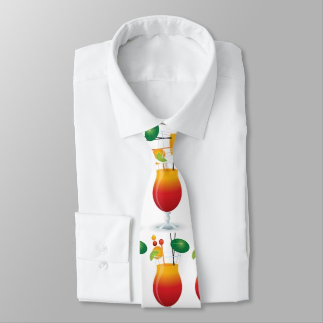 Caribbean Islands cocktail Neck Tie (Tied)