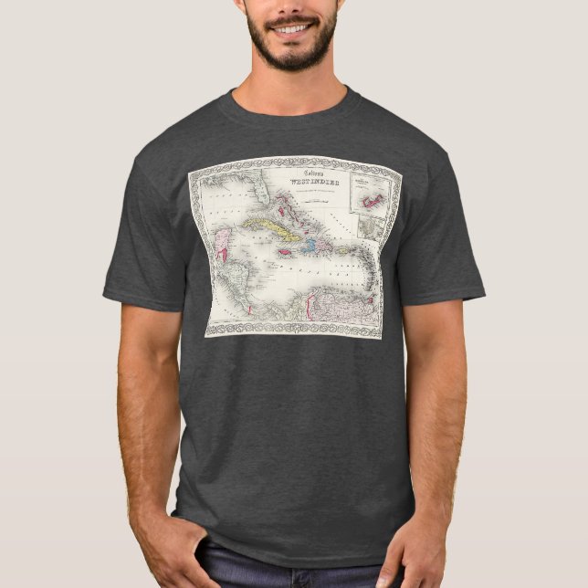 Caribbean Islands Map T-Shirt (Front)