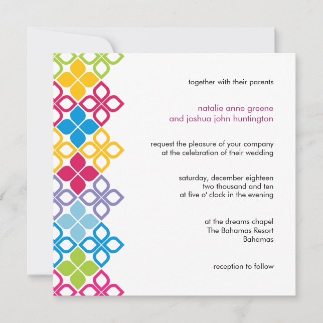 Caribbean Islands Wedding Invitation Card (Front)