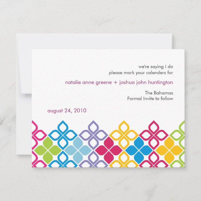 Caribbean Islands Wedding Save the Date Card (Front)