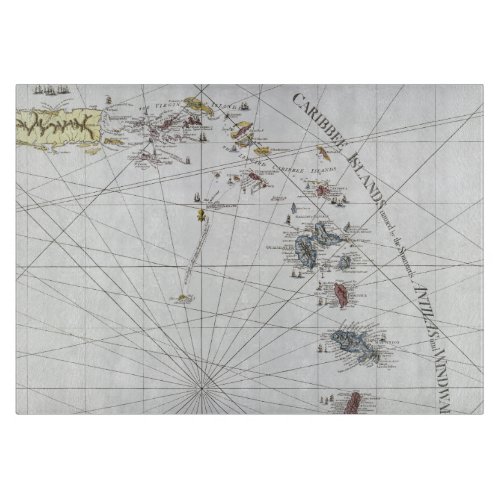 CARIBBEAN MAP 1775 CUTTING BOARD