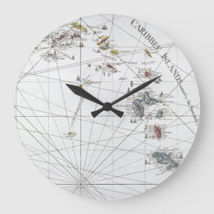 CARIBBEAN: MAP, 1775 LARGE CLOCK