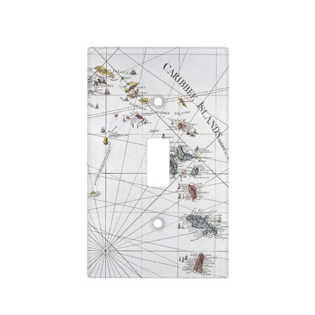 CARIBBEAN: MAP, 1775 LIGHT SWITCH COVER (Front)