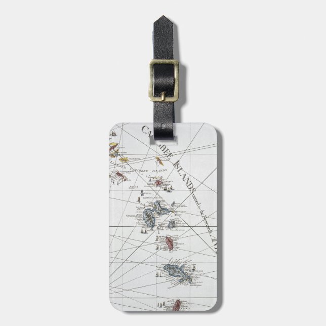 CARIBBEAN: MAP, 1775 LUGGAGE TAG (Front Vertical)