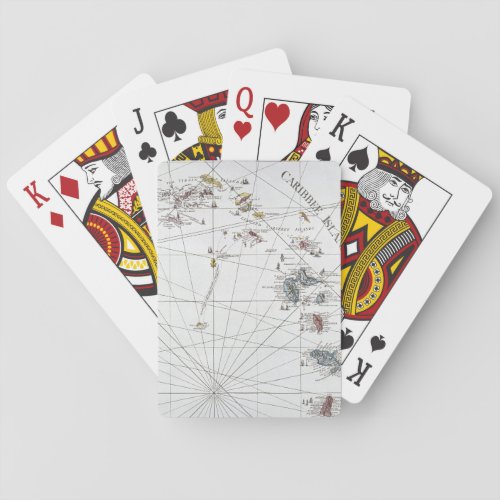 CARIBBEAN MAP 1775 POKER CARDS