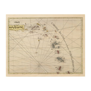 CARIBBEAN: MAP, 1775 WOOD WALL DECOR