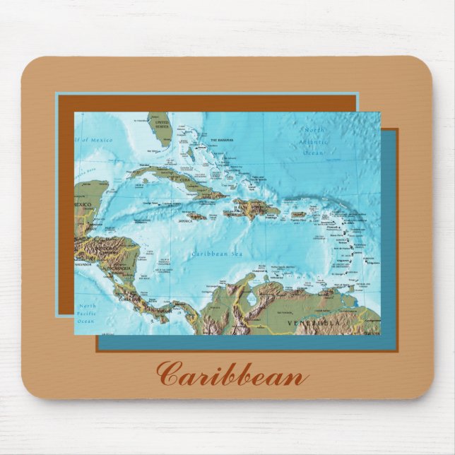 Caribbean Map Mousepad (Front)