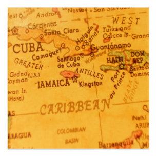 Caribbean Map Vintage Acrylic Print