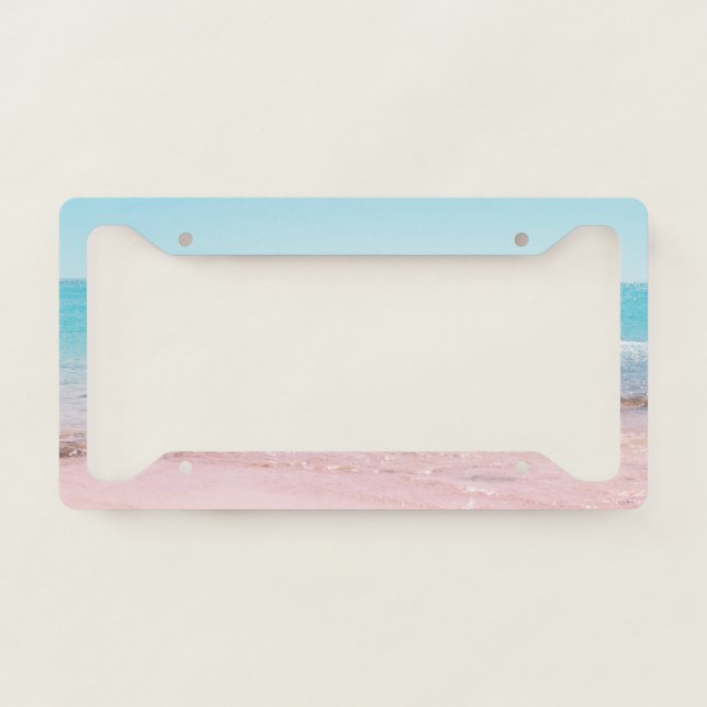 Caribbean Ocean Beach Bliss #1 #tropical #wall License Plate Frame (Front)