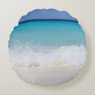 Caribbean Ocean Beach Dream 6 Round Pillow