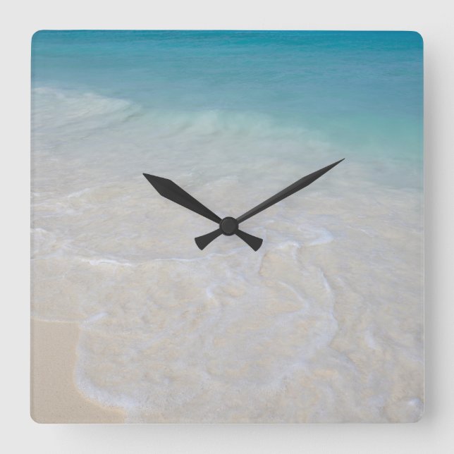 Caribbean Ocean Beach Dream 7 Square Wall Clock (Front)