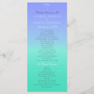 Caribbean Ocean Pastel Ombre Wedding Program