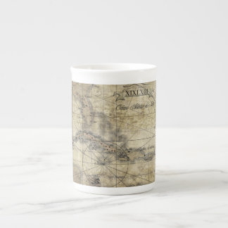 Caribbean - old map bone china mug