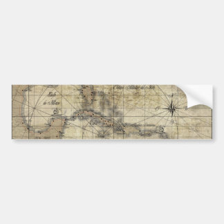 Caribbean - old map bumper sticker