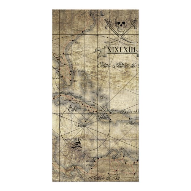 Caribbean - old map card (Front)