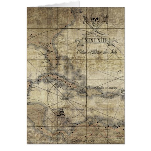 Caribbean - old map cards (Front)