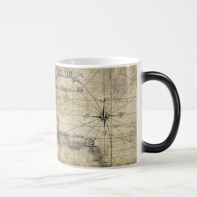 Caribbean - old map color morph mug  (Right)