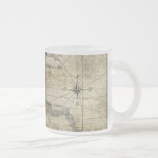 Caribbean - old map frosted glass coffee mug