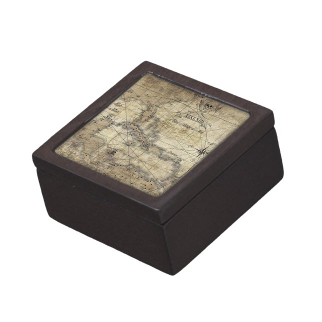 Caribbean - old map gift box (Side)