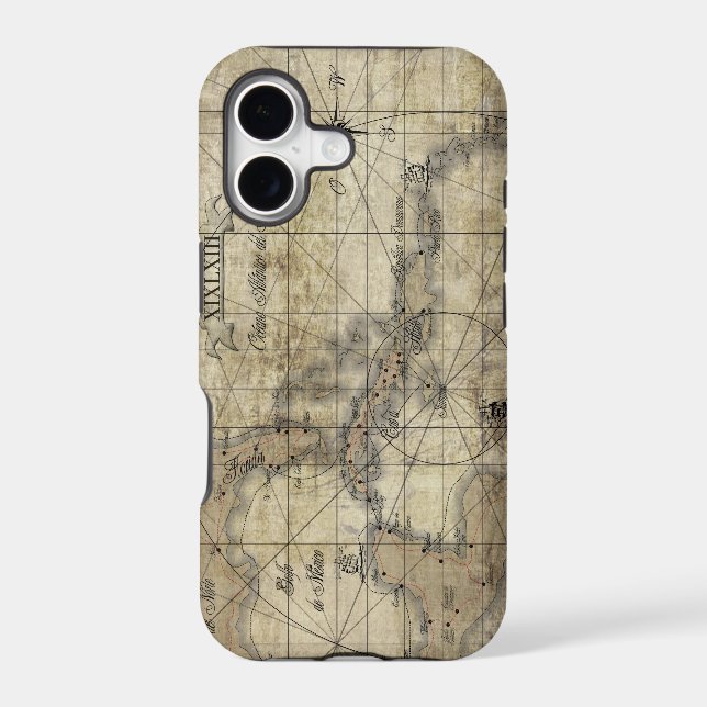 Caribbean - old map iphone case (Back)