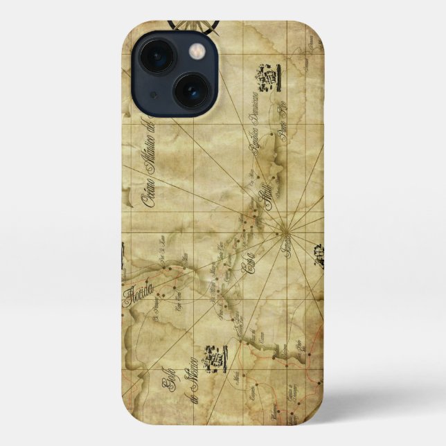 Caribbean - old map  iPhone case (Back)