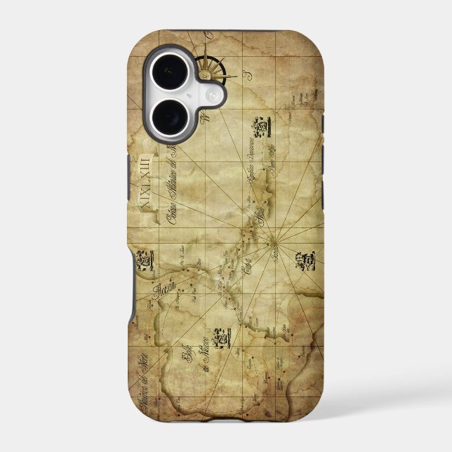 Caribbean - old map... iphone case (Back)