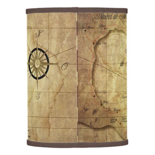 Caribbean - old map lamp shade (Back)