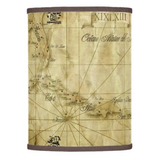 Caribbean old map lamp shade