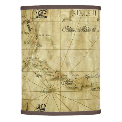 Caribbean _ old map lamp shade