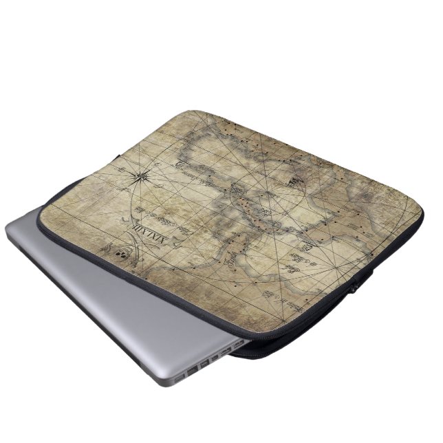 Caribbean - old map laptop sleeve (Front Bottom)