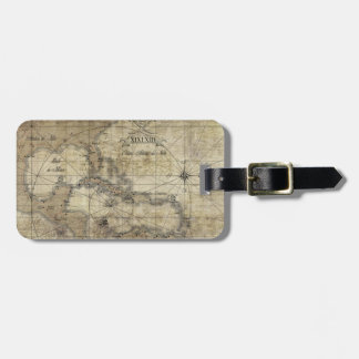 Caribbean - old map luggage tag