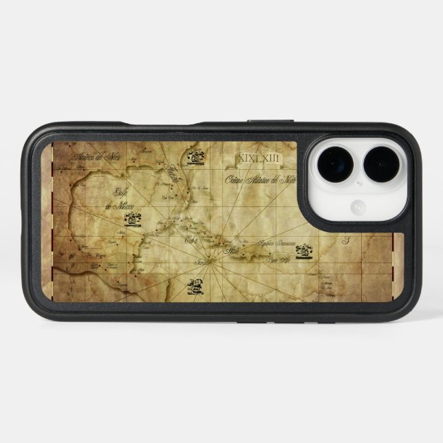 Caribbean - old map... otterbox iPhone case (Back Horizontal)