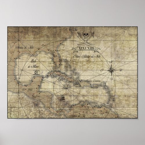 Caribbean _ old map poster