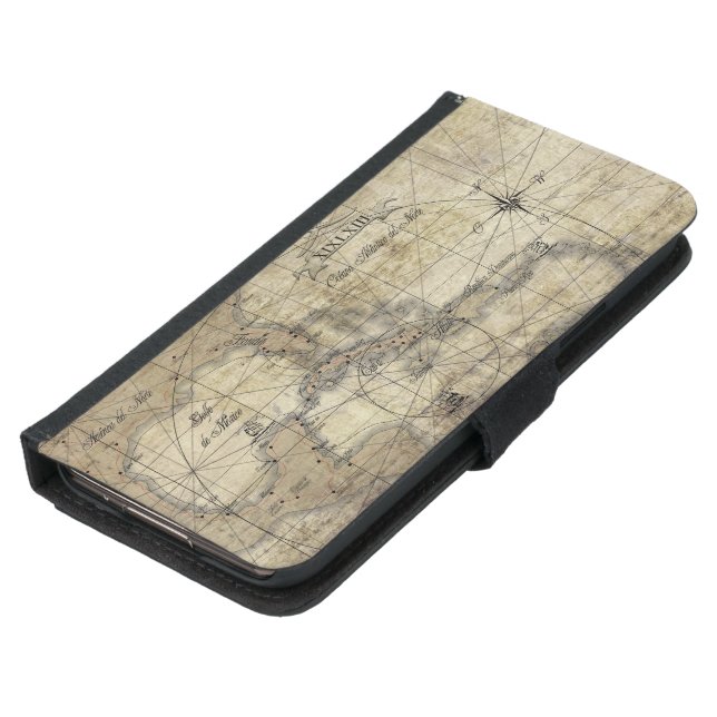 Caribbean - old map samsung galaxy wallet case (Bottom)