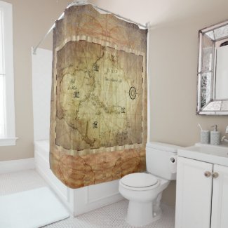 Caribbean - old map... shower curtain