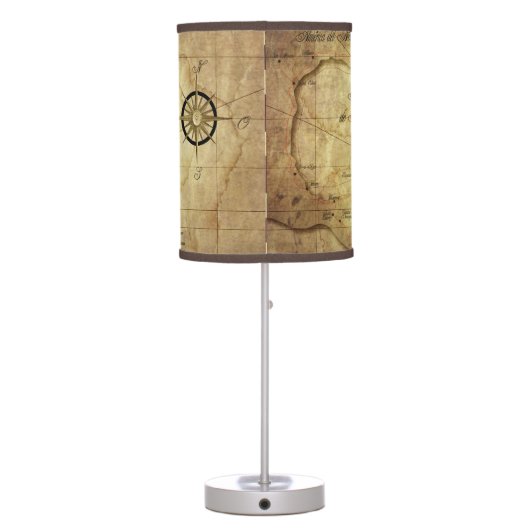 Caribbean - old map table lamp (Back)